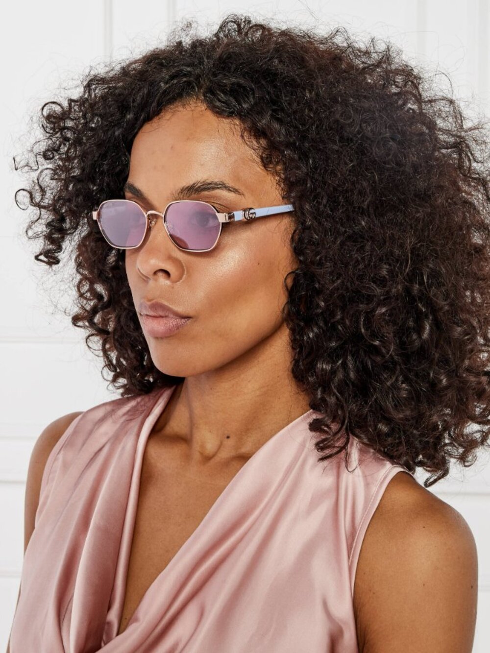Gucci Women Sunglasses Rose Gold Lilac Oval GG1593S 004 NEW AUTHENTIC - Picture 11 of 13